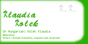 klaudia kolek business card